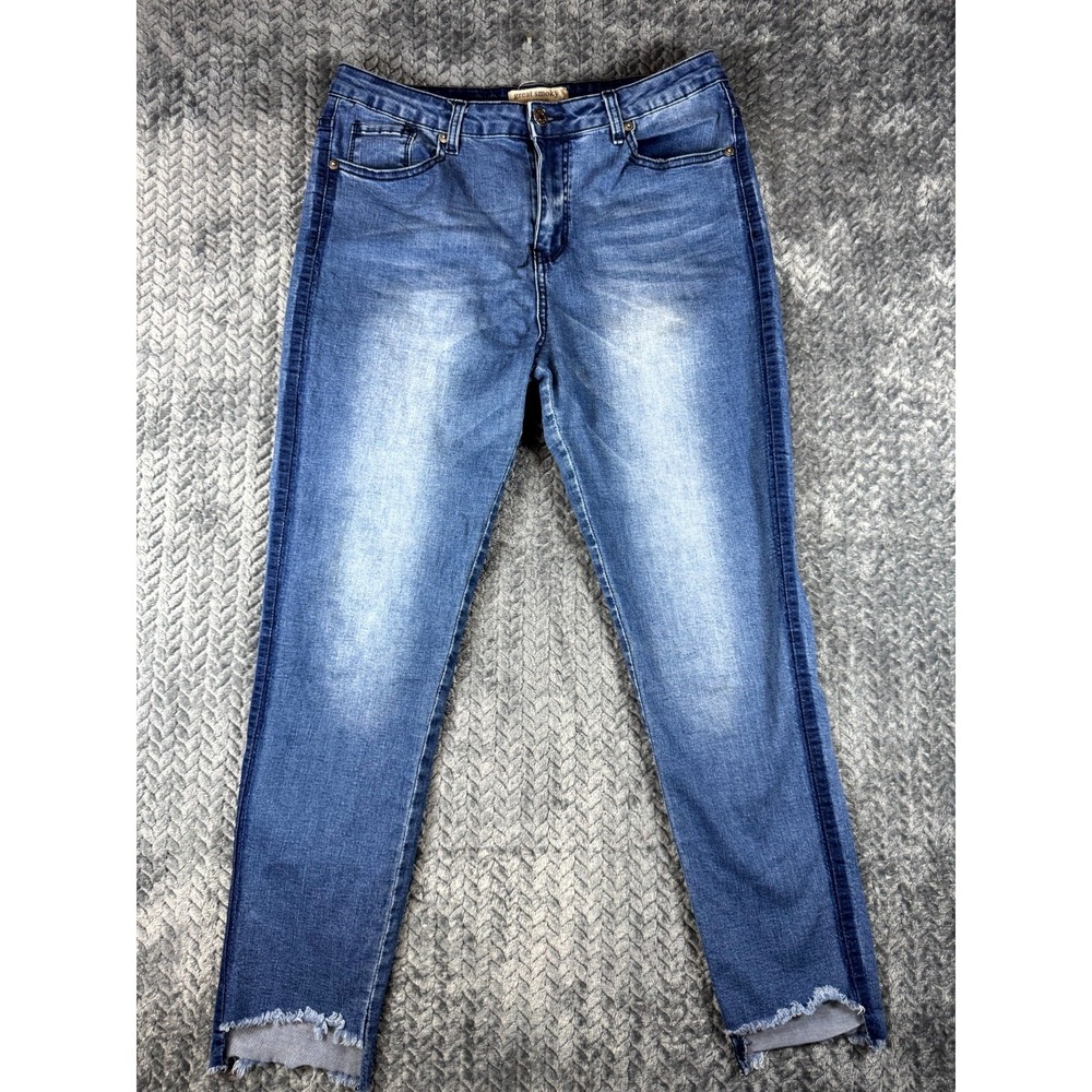 Great Smoky Los Angeles Skinny Jeans Womens 13 Blue‎ Cotton High Rise Frayed Hem